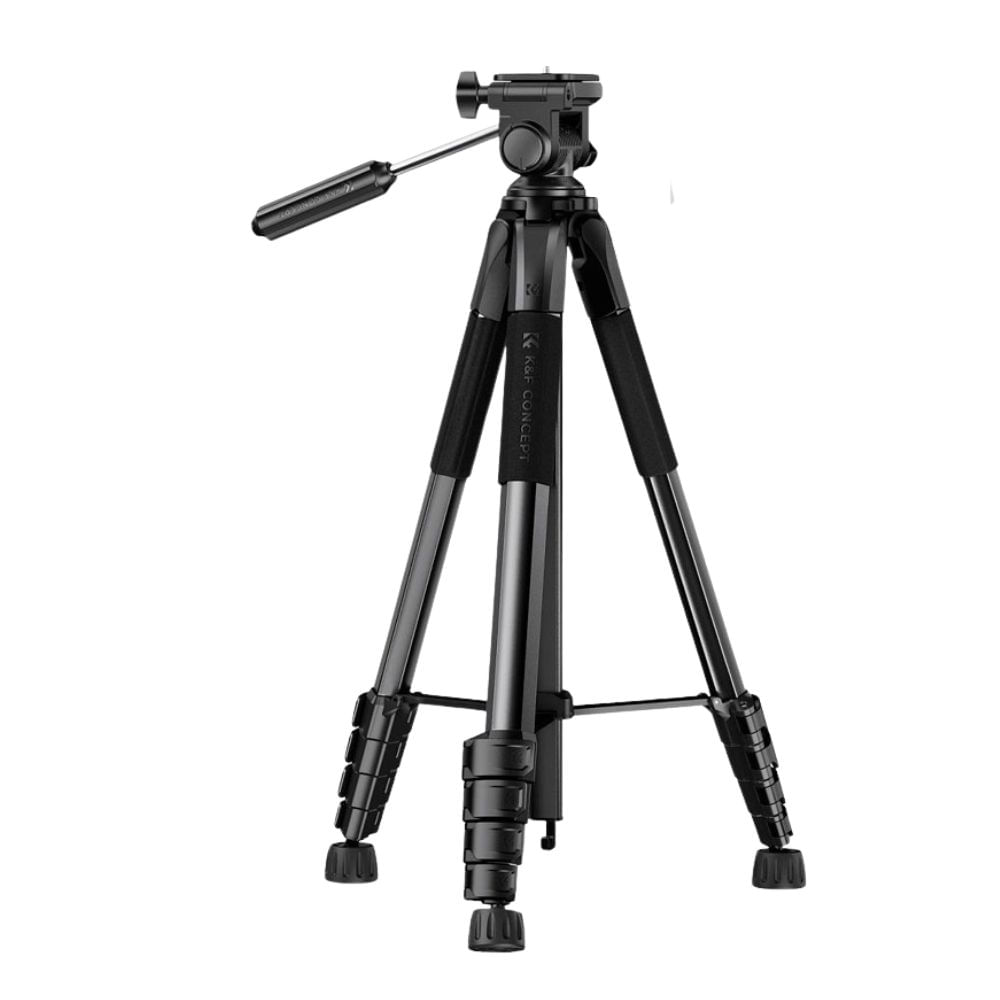 Trípode K&F Concept KF09.126 S305A3+BV01, 190cm, cabezal 3 vías, bluetooth, celular/tablet/cámara